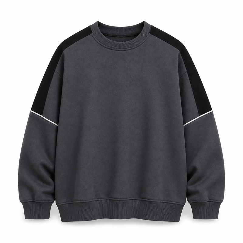Grey contrast training sweatshirt on a white background