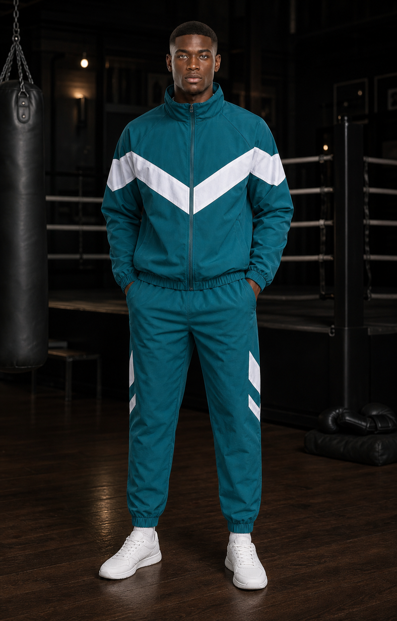 Core Motion Tracksuit — Green — ATHENIS Black male model
